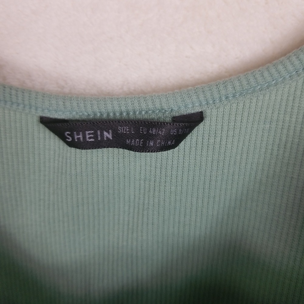 SHEIN Bustier Crop Top Womens Large Sage Green Hook and Eye Ribbed bralette - Picture 4 of 7